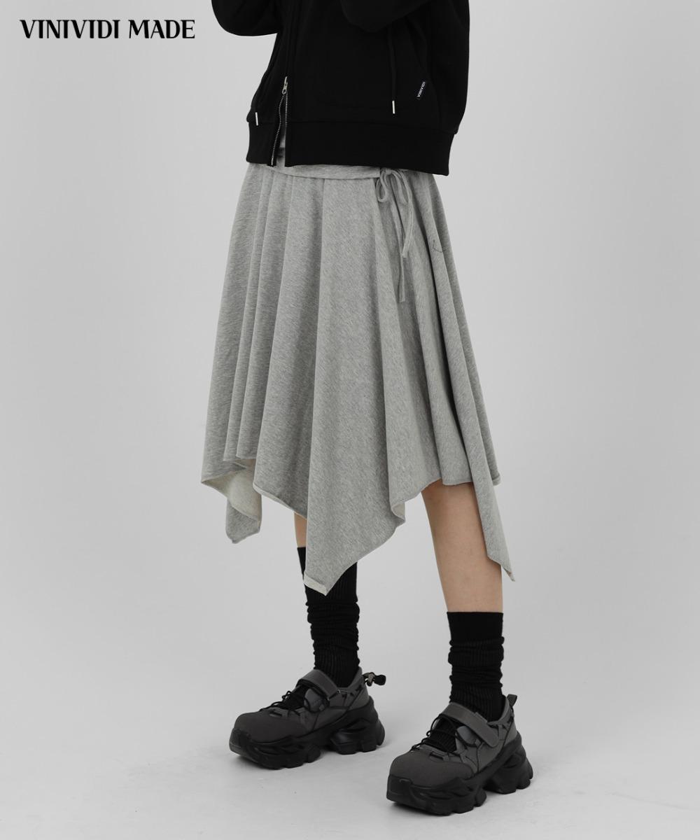 비니비디 [MADE]   란드 언발란스 레이어드 밴딩 스커트