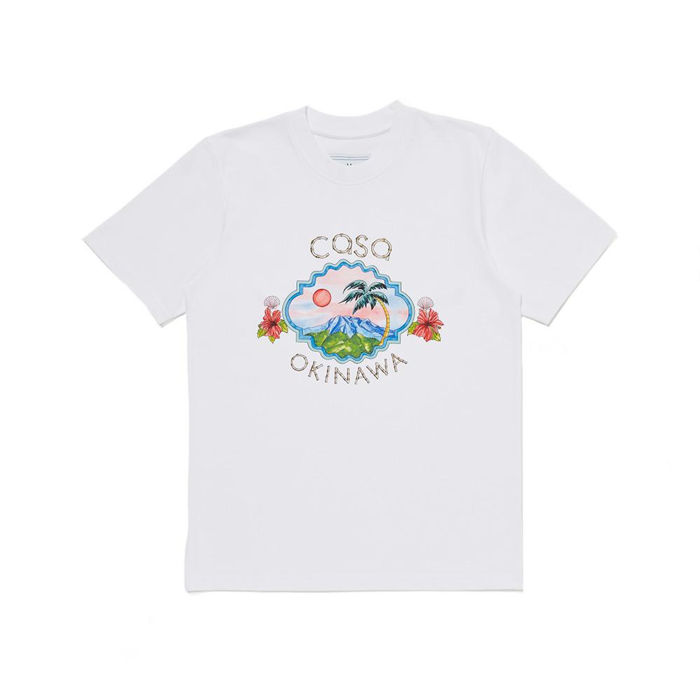 22SS 카사블랑카 오키나와 티셔츠 - 화이트 (MS22 JTS001 000)