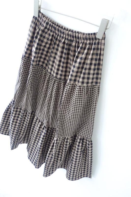 히피디피 long check skirt (2color)