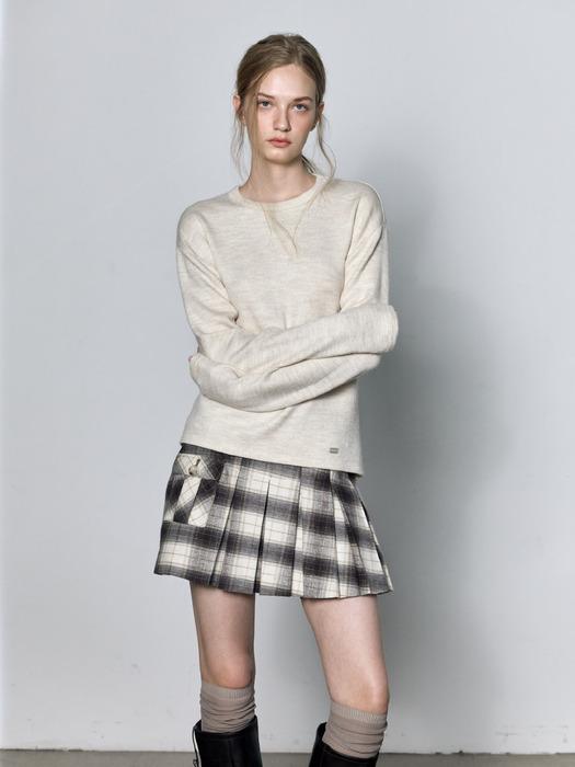 Unbalanced Pocket Pleated Skirt - Checkered