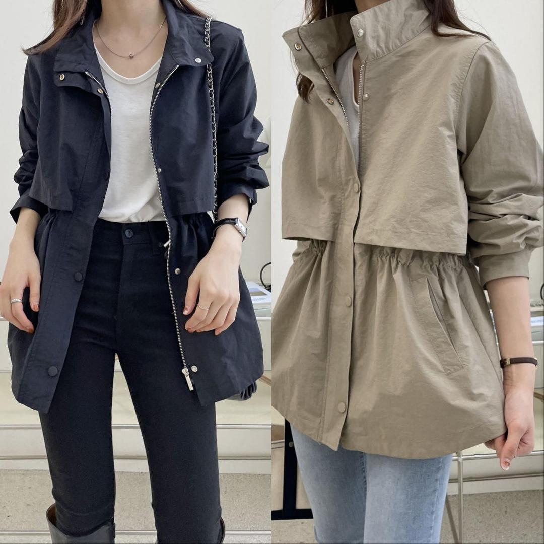 여성가을점퍼 스트링 여성 야상점퍼 사파리 간절기아우터