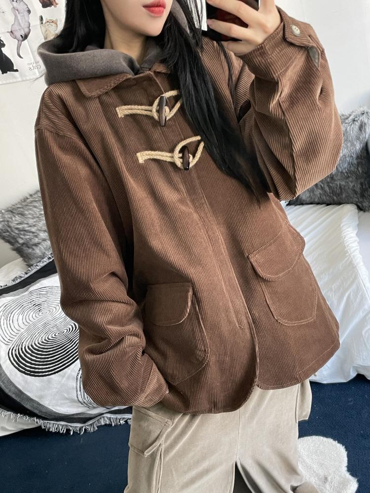 [UNISEX]빈티지 더플 코듀로이 카라 루즈 자켓(3color)