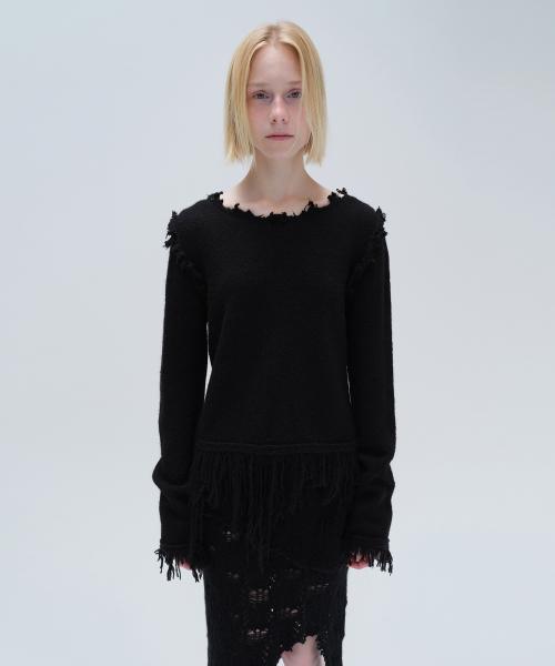FRINGE DAMAGE KNIT (black)
