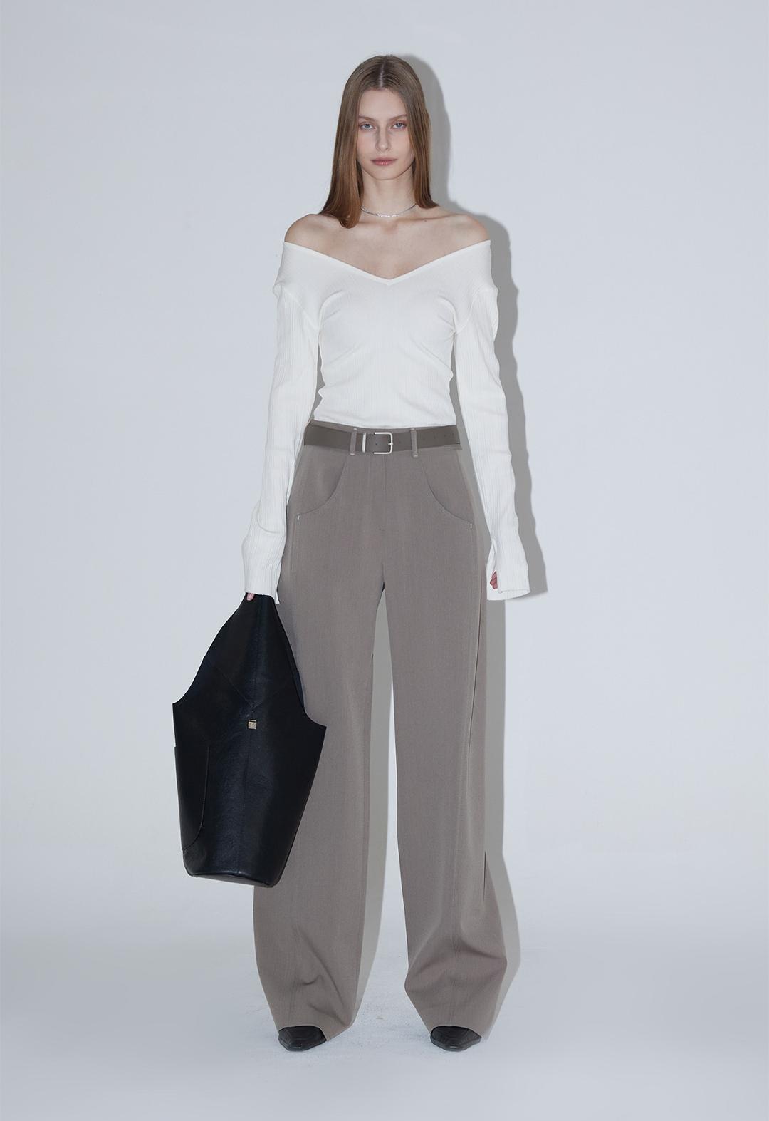 Ava Curve Pants-GRAY