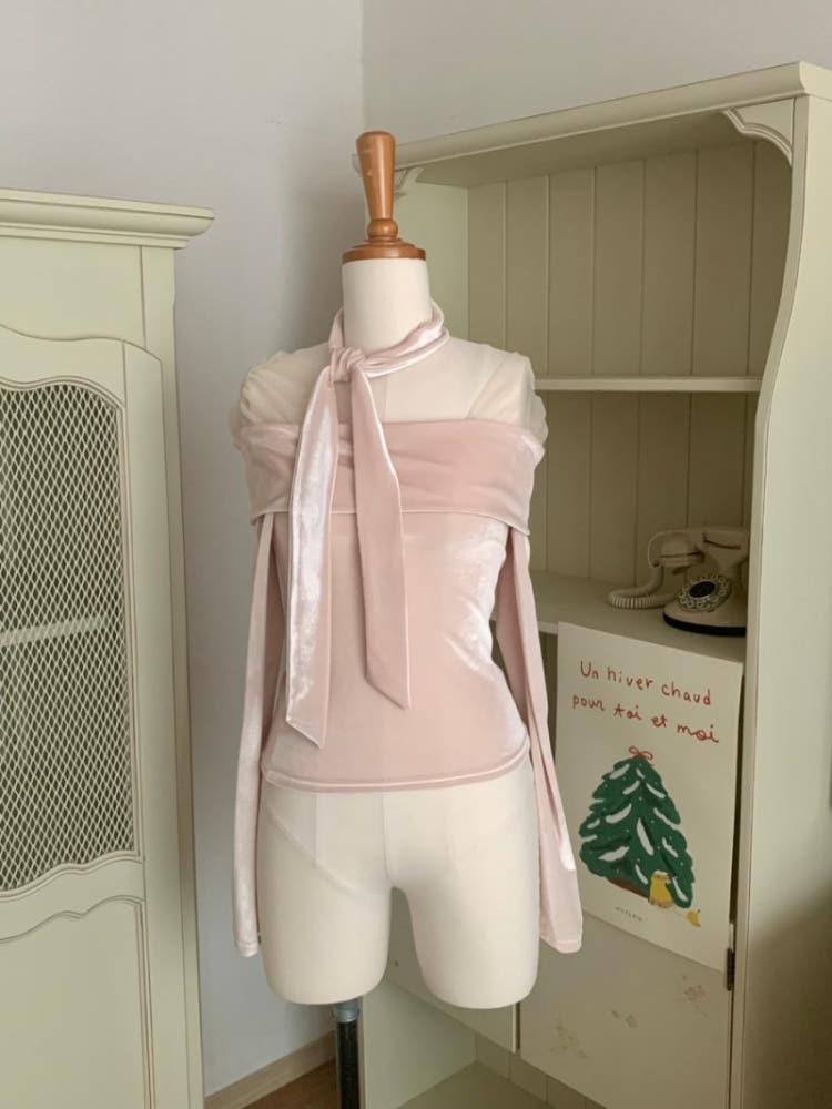 Wine bar velvet muffler set 🍷