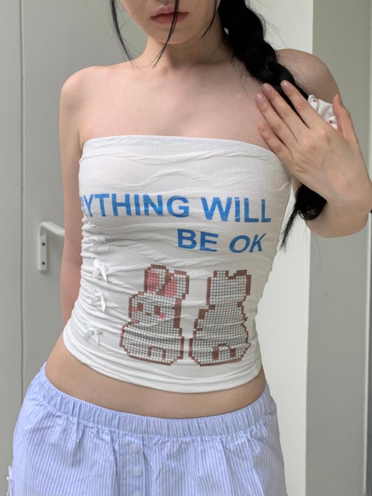 rabbit ribbon top / 토끼 리본 탑