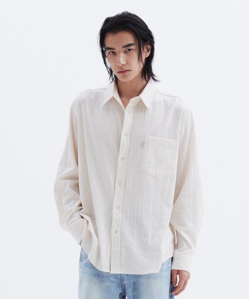 원포켓 노멀 셔츠 에스닉 - IVORY