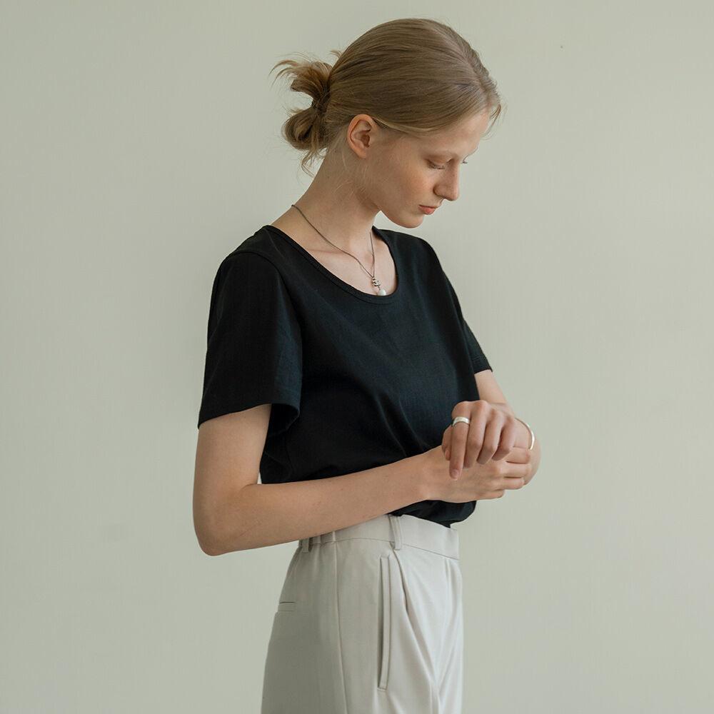 SITP5063 U-neck T-shirt_Black