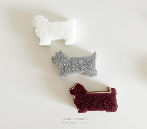 강아지 친구들 3중 수세미