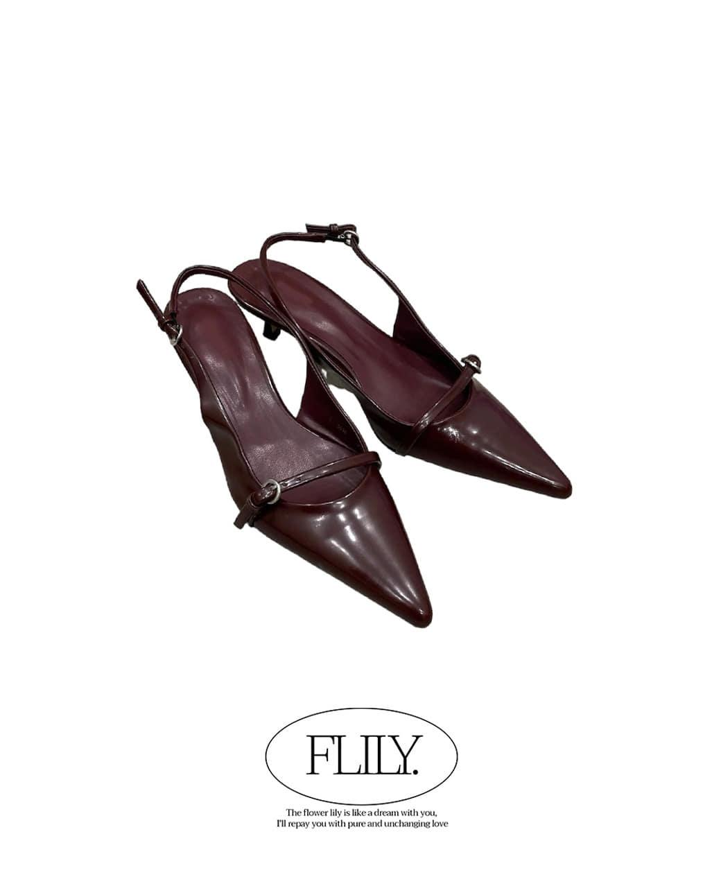 프릴리 SL. Buckle Stiletto Sling-back Hill