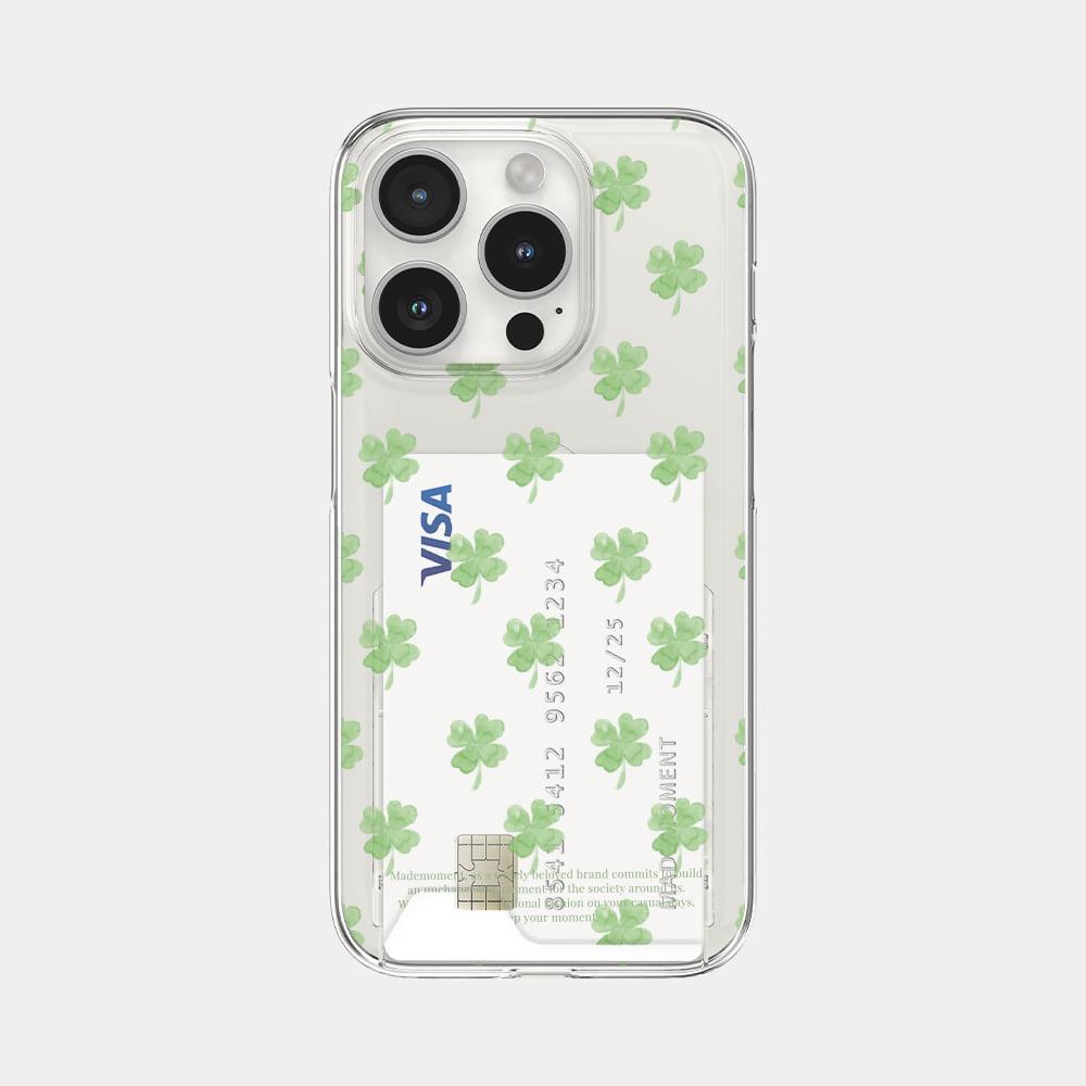 clover wish 디자인 [투명 카드수납 폰케이스]