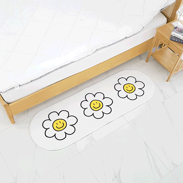 포유 먼지없는 트리플플라워 디자인 인테리어 사계절 미니 단모 카페트 거실 러그