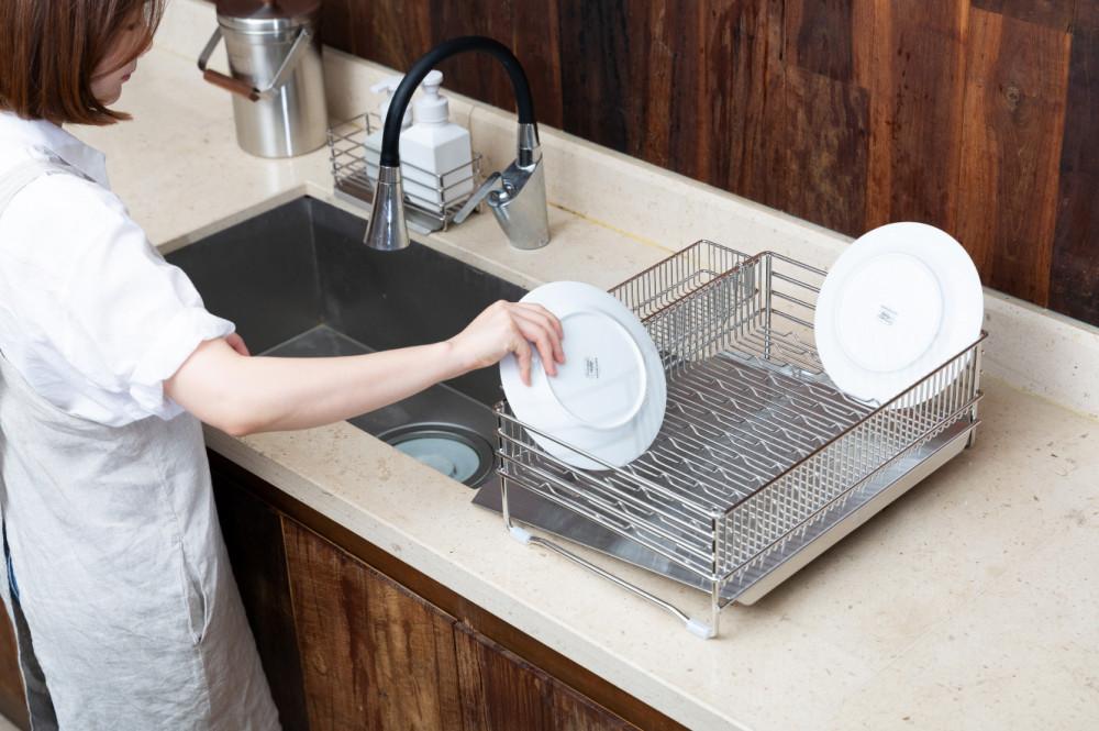 [밧드야] 18-8 스테인리스 엠보 식기건조대