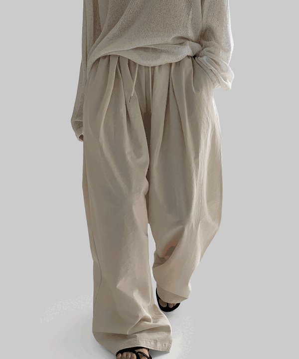 매니크 [2만장판매/UNISEX] 레디오 코튼 핀턱 와이드팬츠