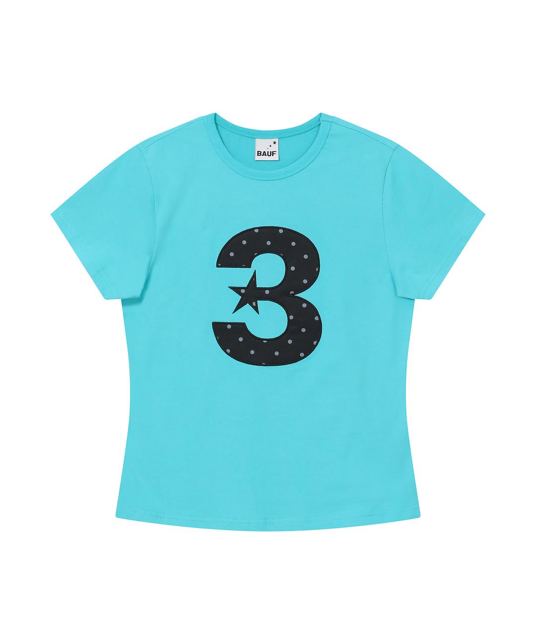 (4/23 예약발송) 3 logo 도트 슬림핏 티셔츠 [민트 블루]