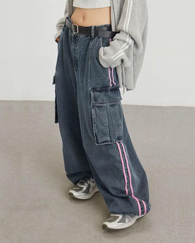 CRYINGCENTER 워시드 카고 데님팬츠 (블루)