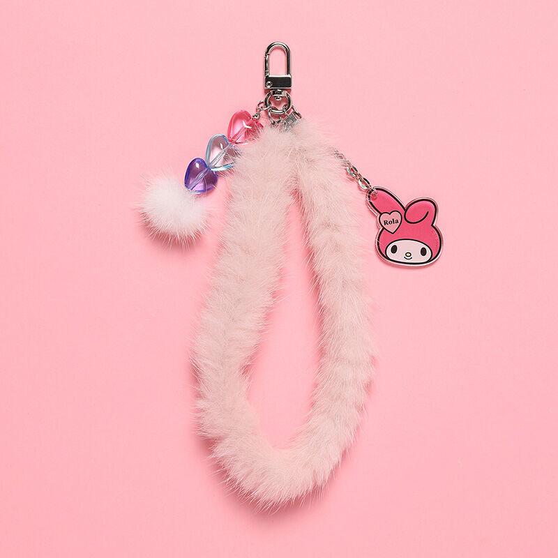 (LV-21704) ROLAROLA X MY MELODY FUR KEY RING PINK