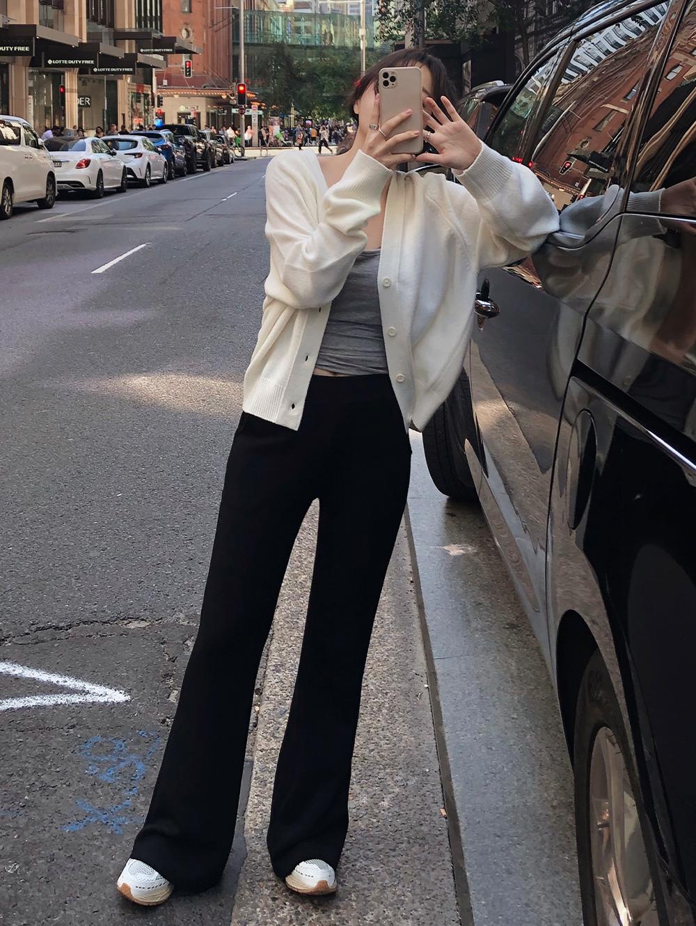 슬로우앤드 [스판최고] made. 치즈 세미부츠컷 트레이닝팬츠 (+숏/베이직/롱ver) - 2 size