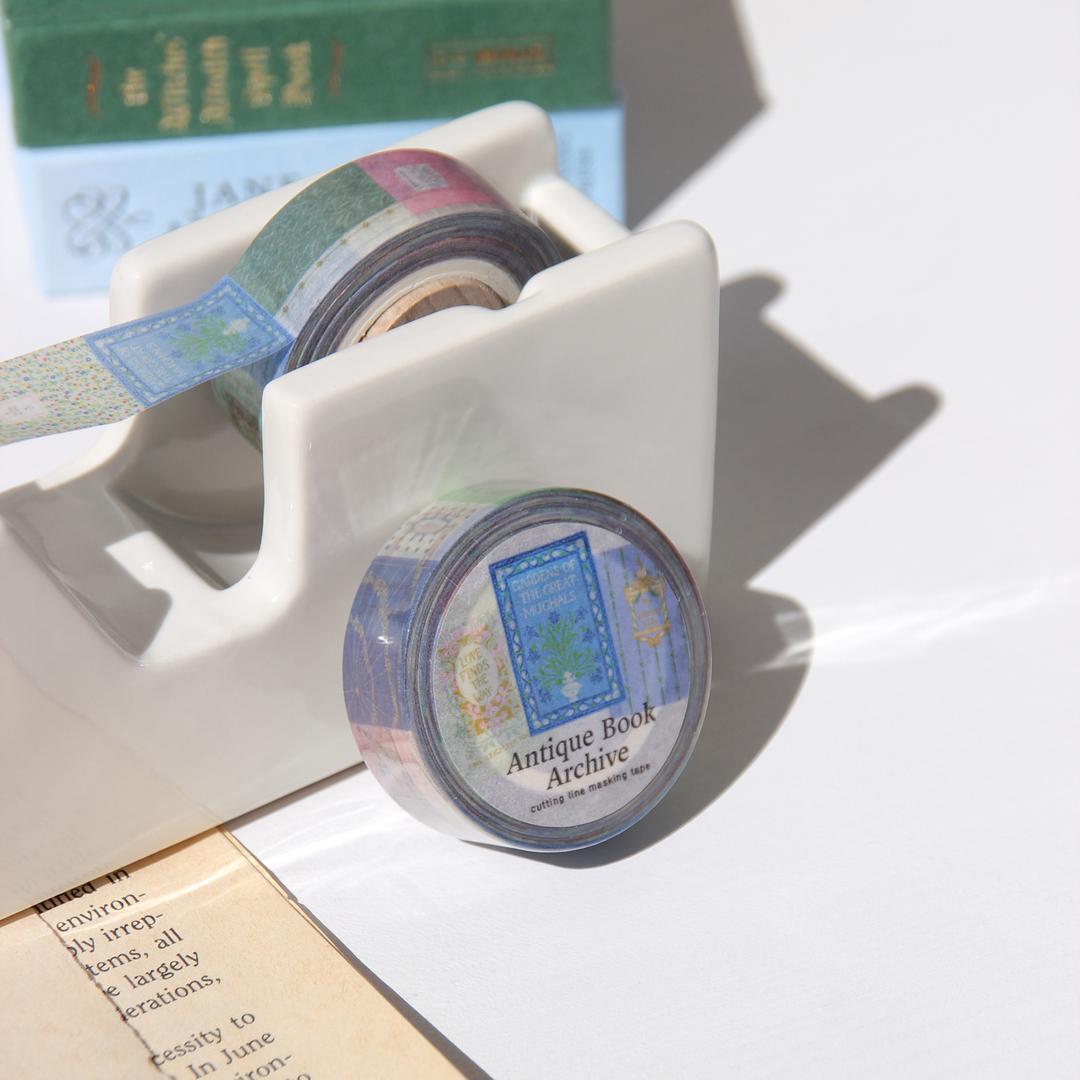 Antique Book Archive Cutting Line Masking Tape