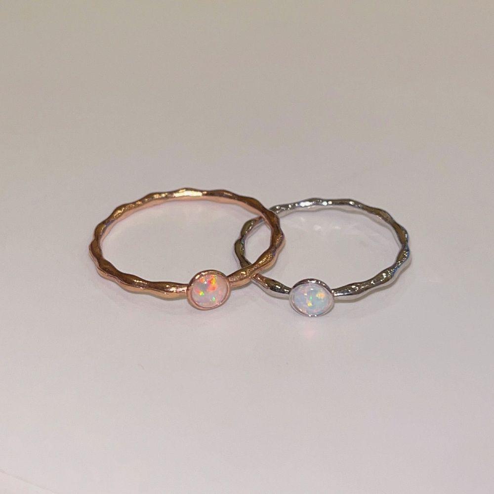 [92.5 silver]planet the opal ring