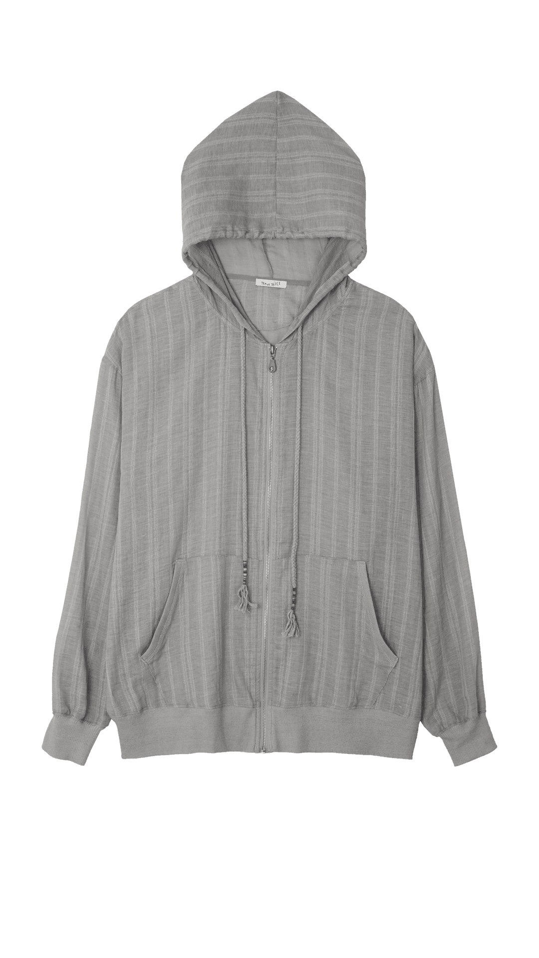 See-through hood zip-up_grey