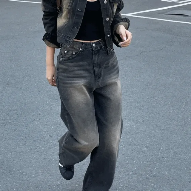 [빠른출고🚀/가을팬츠추천/핏보장] 리츠 비투 빈티지 워싱 와이드 팬츠 (2color)