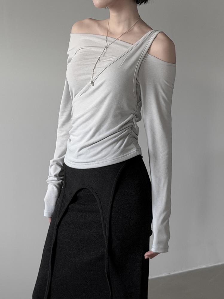 엘믄 레이어드 오프 티 (3color)