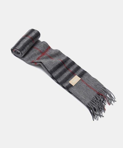 wool classic check muffler (M008_charcoal)