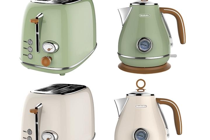 [오늘의딜] 벤소닉 레트로 전기포트n토스터기 세트