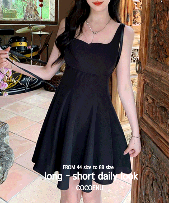 무배 3사이즈 스퀘어넥원피스 ( 롱 숏기장 빅사이즈 플레어 스퀘어넥 면접 브라이덜 하객룩)