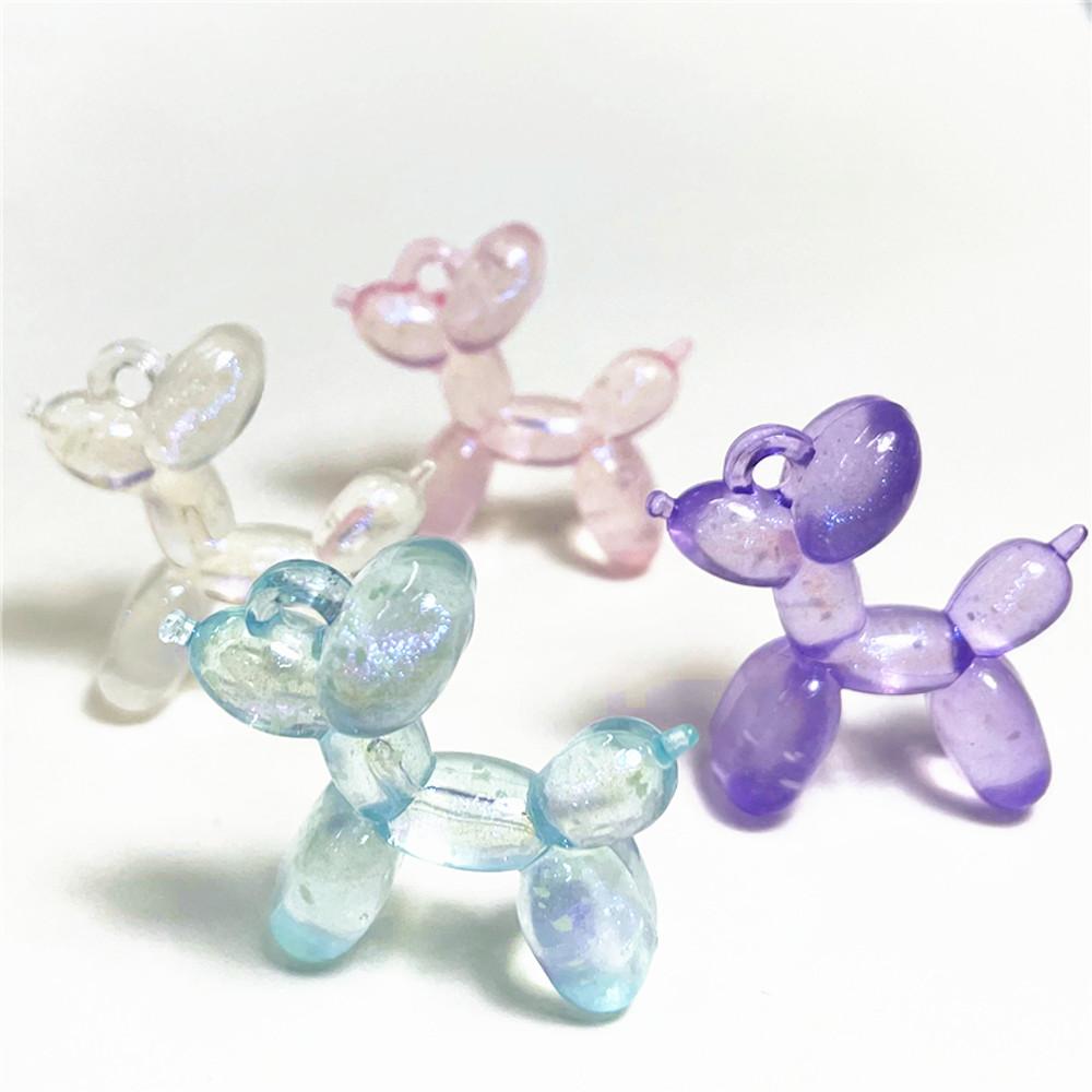 야광 푸들 강아지풍선 펜던트키링재료