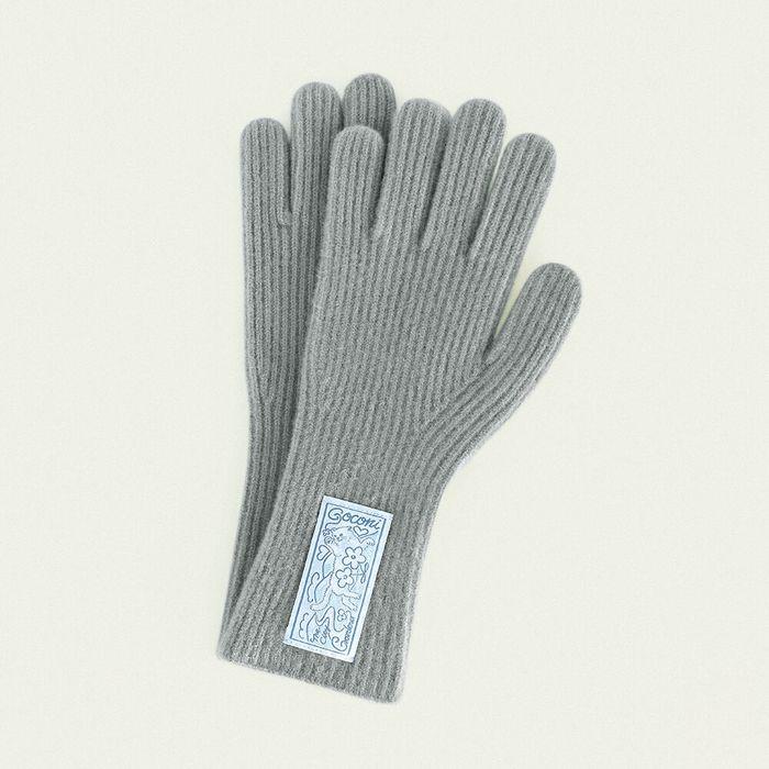 KITTEN FINGER HOLE GLOVES - GRAY 핑거홀 장갑 니트장갑