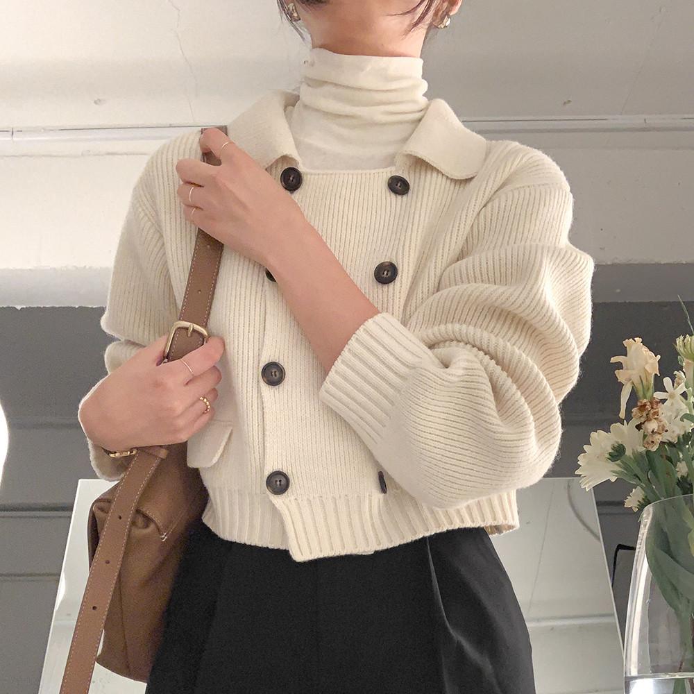 매들린 겨울 카라 니트 가디건 (아이보리)