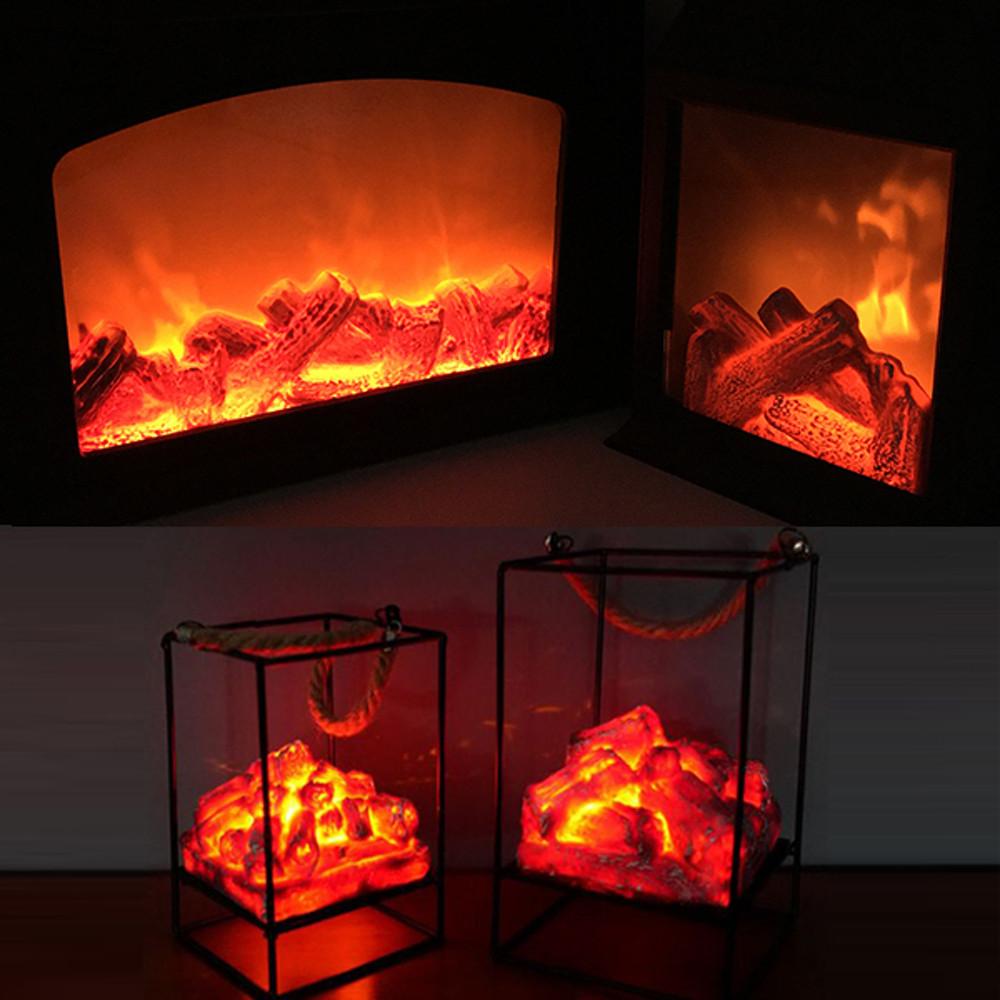 LED 모닥불 불멍 불타는 무드등 벽난로 캠핑 랜턴 USB 램프 불꽃 장작 숯불 조명 엔틱 캠프파이어