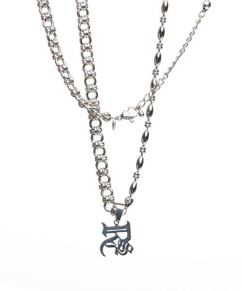 CHAIN MIXED LOGO NECKLACE - SURGICAL STEEL