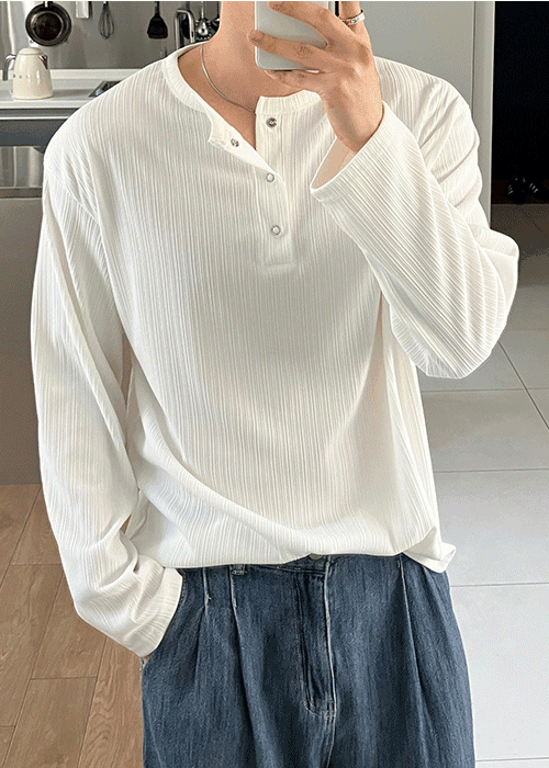 (Summer)아이스 헨리넥 롱슬립 니트 3colors