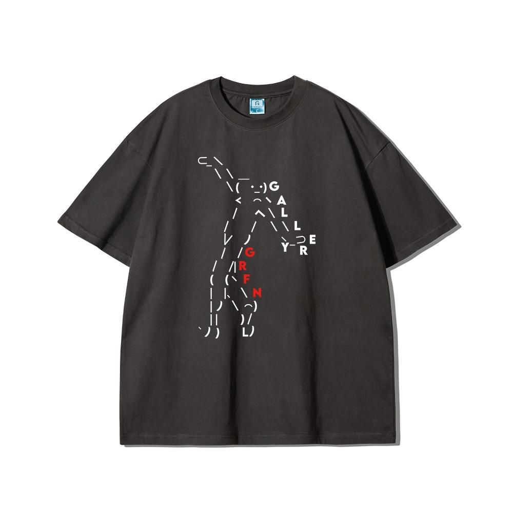 댄스 이모션 프린팅 오버핏 반팔티- 그레이