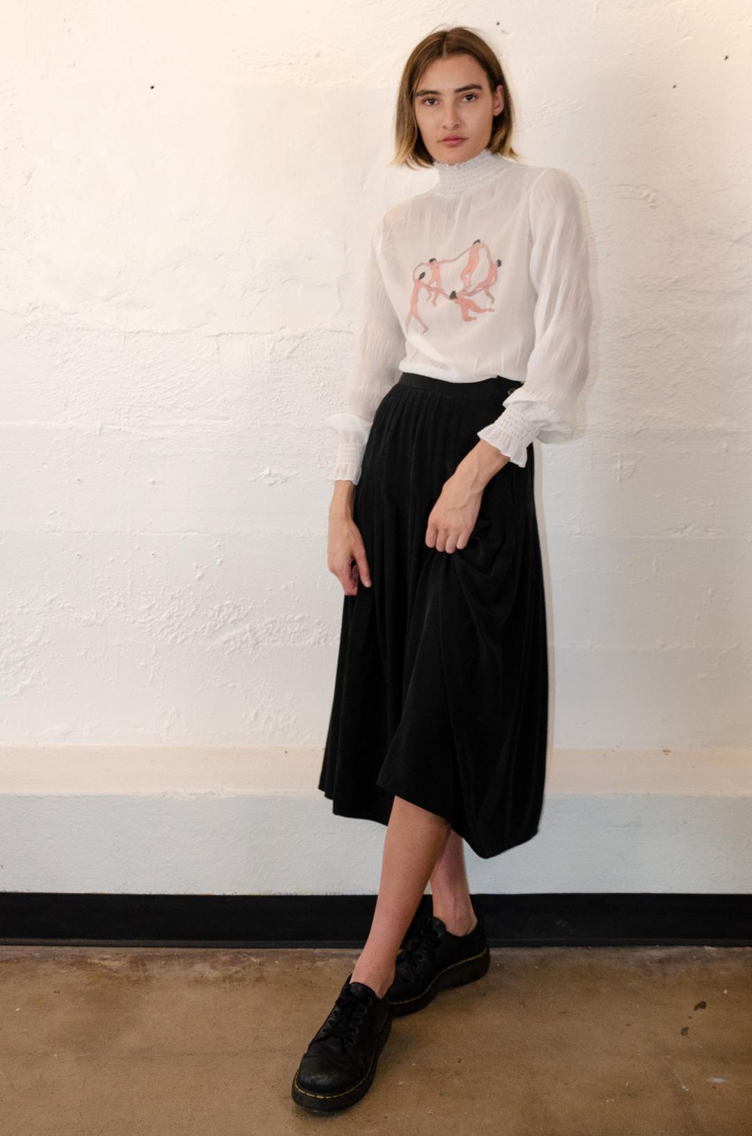 Dance Pleated Turtleneck Top