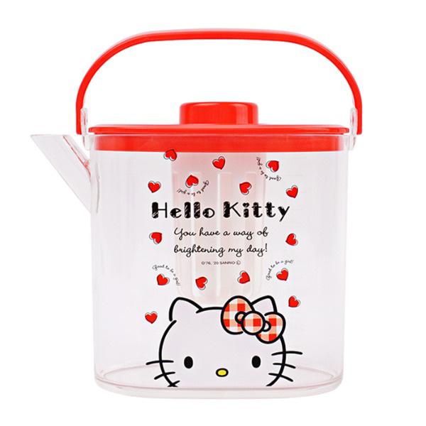 (일본) 헬로키티 냉장고 티백용 차망물통 1200ml (레드하트)