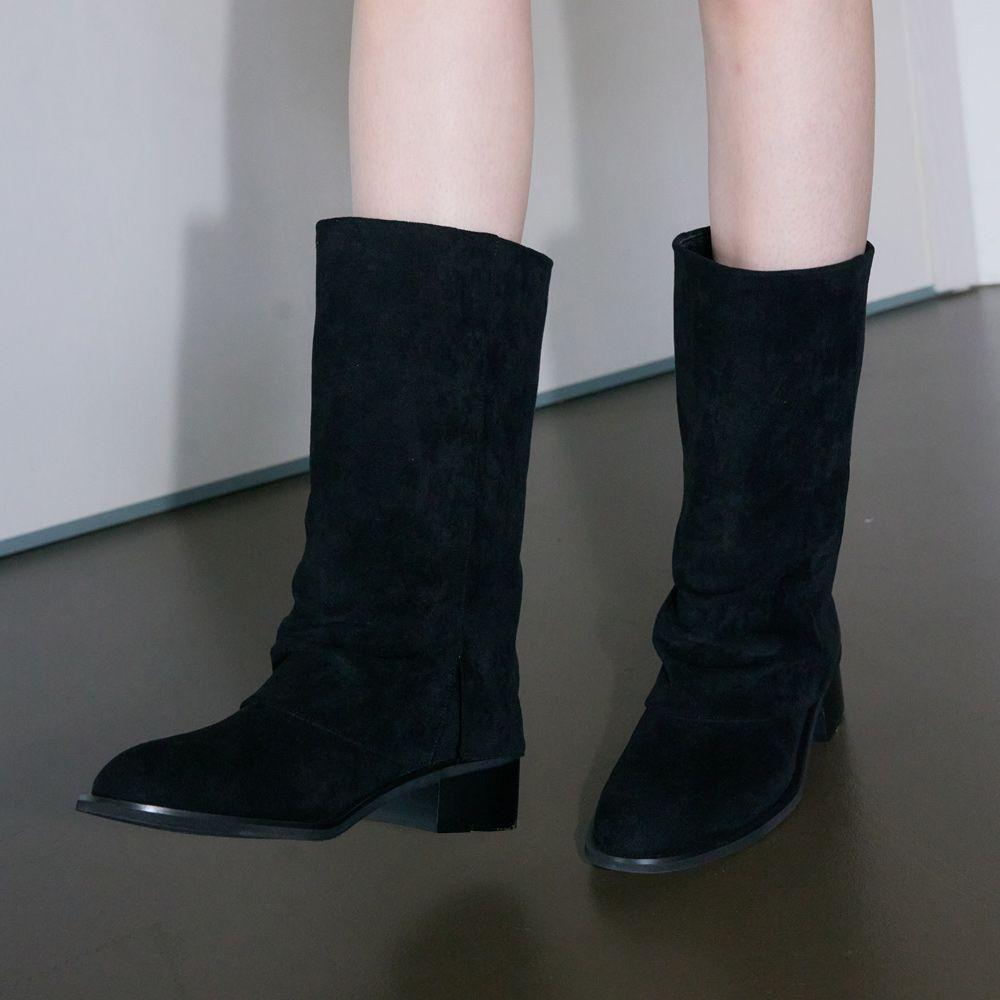 [모즈] 블랙 페미닌 워머 부츠 (JLSO4F661BK)