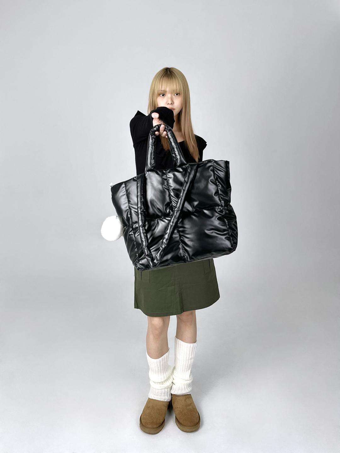 glossy soft shoulder bag