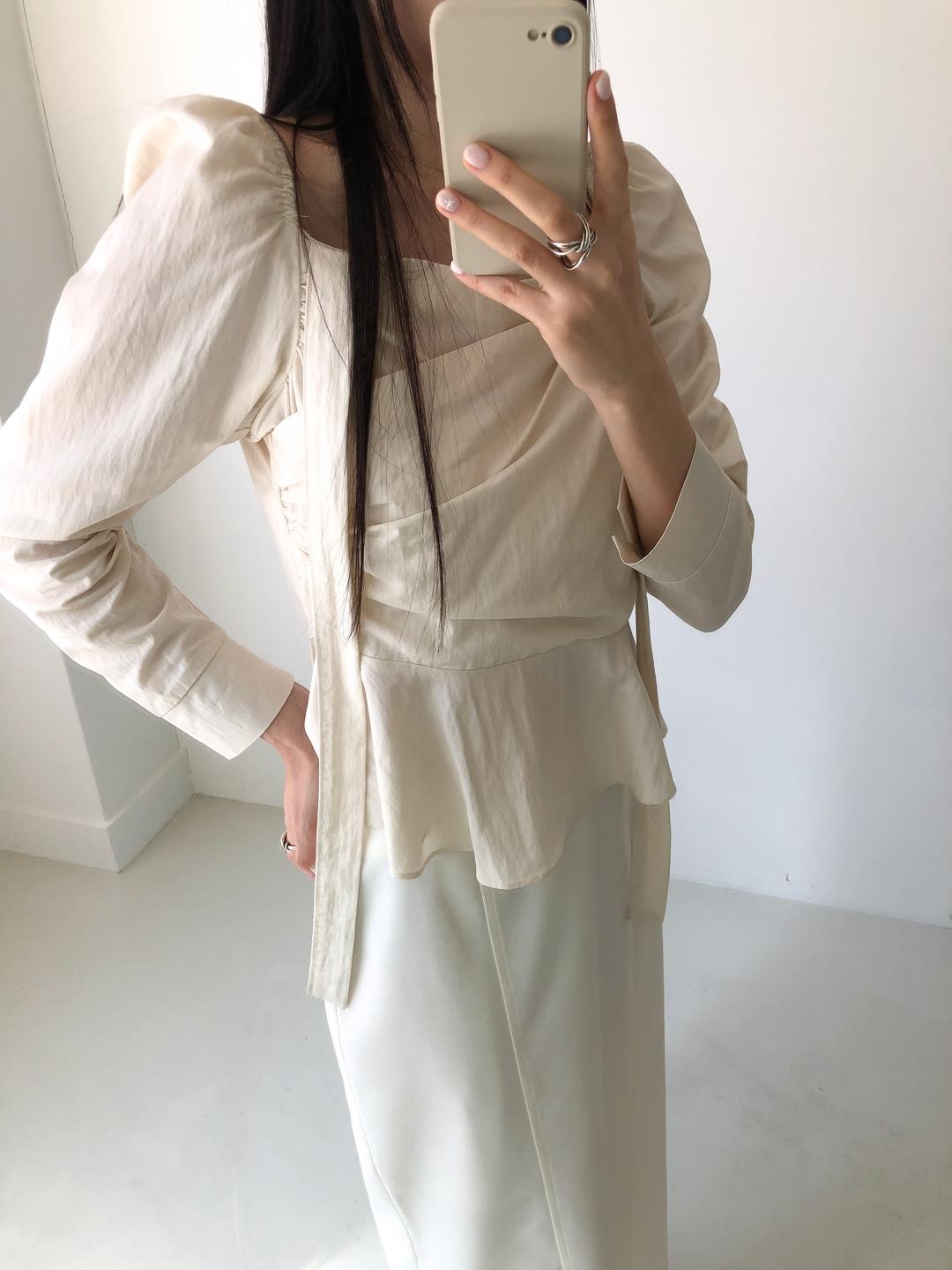 mood tie blouse (cream)