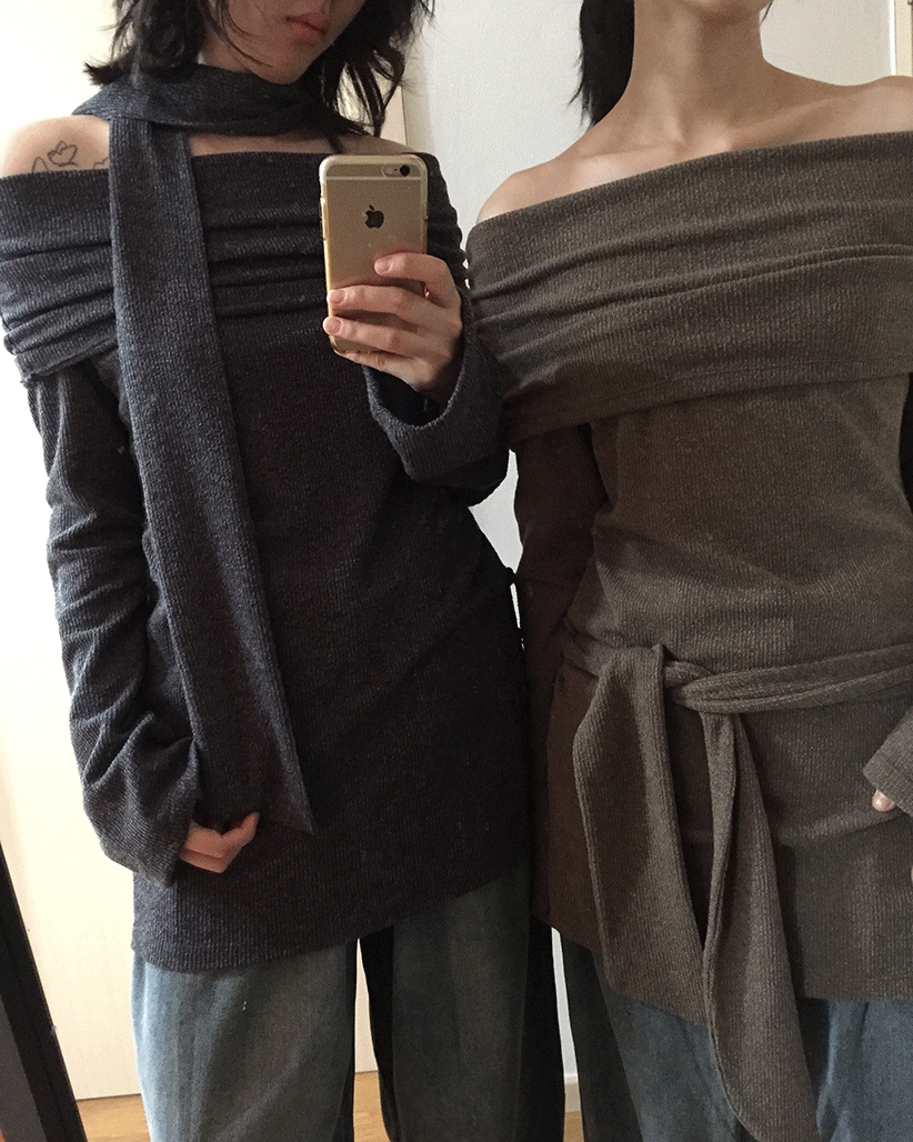 더기 [BEST]오프숄더 투웨이 미니 원피스 (2color) *1월 3일 순차 발송 가능!