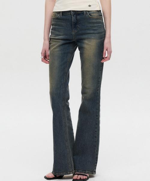 플레어 데님 팬츠 머드