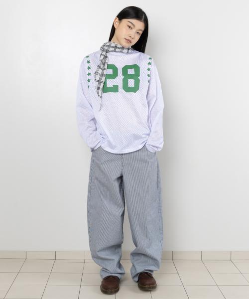 에이치 체인 트윌 팬츠 - 스트라이프 인디고