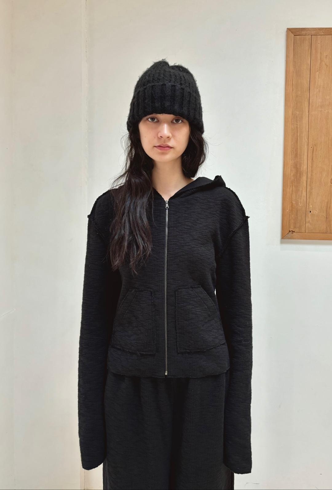 Zip Hoodie in Vintage Knit BK