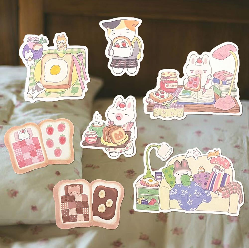 토스트 조각 스티커