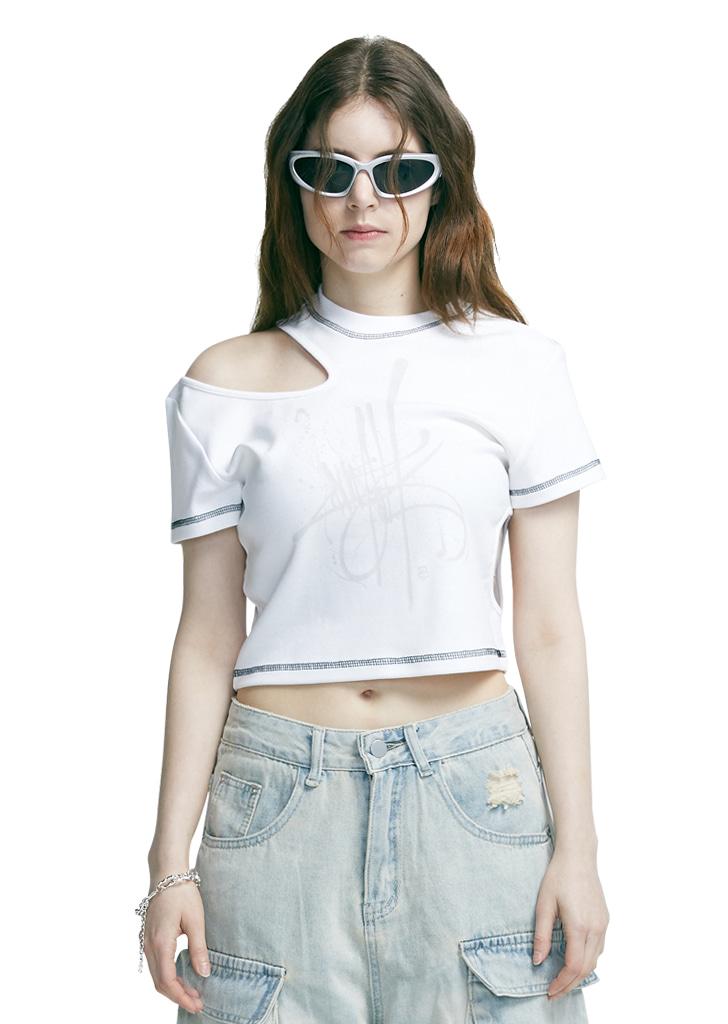 [ARTIST EDITION] TCP X 닌볼트 CUTTING CROPPED TEE – WHITE