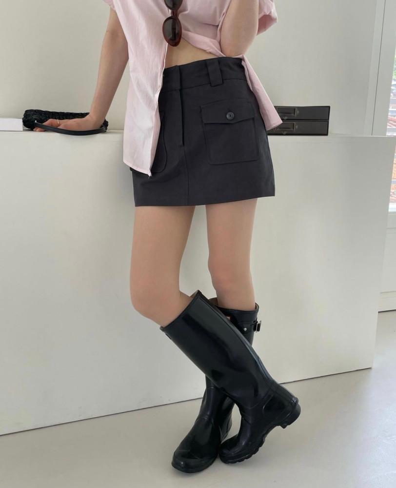 이브 포켓 로우라이즈 미니 스커트 (2col)