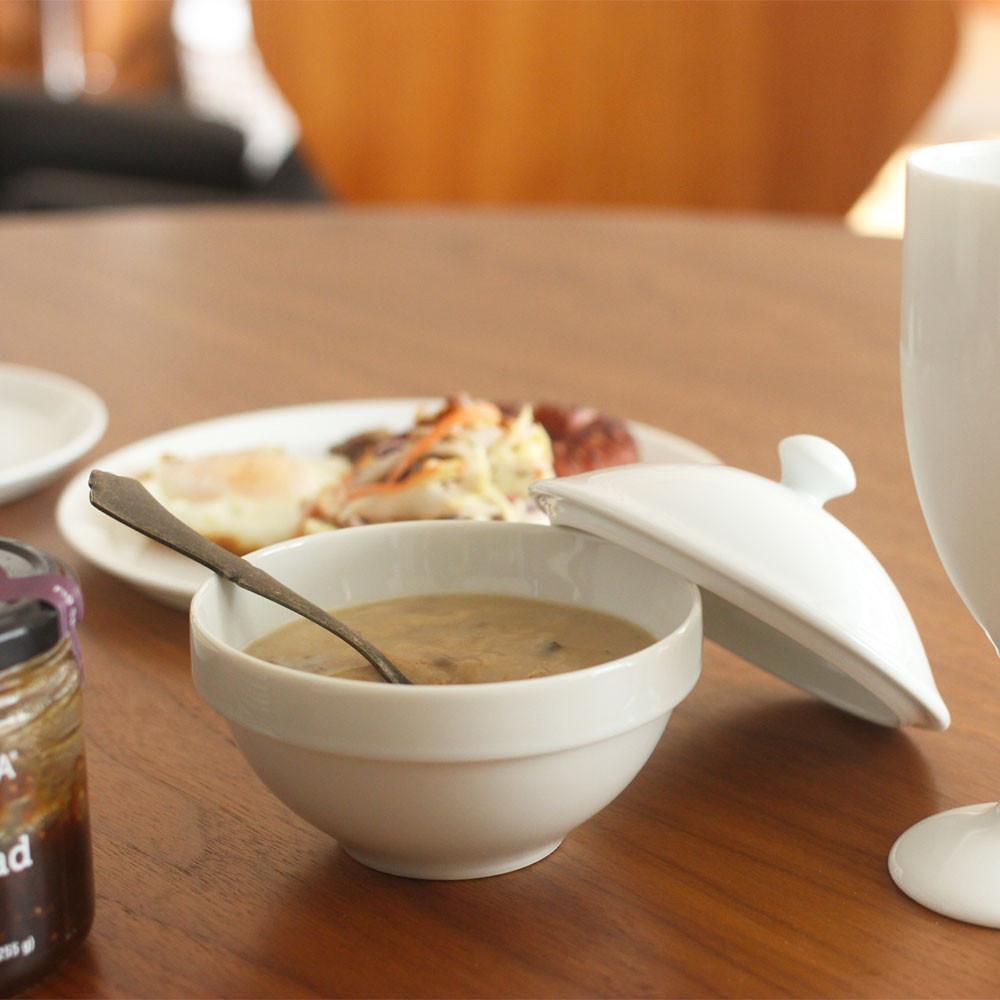 카네수즈 플레노 화이트 뚜껑포함 디저트볼 스프볼 자왕무시 계란찜 죽그릇